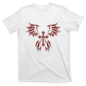 Wings And Cross Alt Egirl Eboy Goth Emo T-Shirt