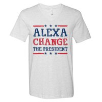 Women Alexa Change The President Funny Quote Humor Tank Top V-Neck T-Shirt