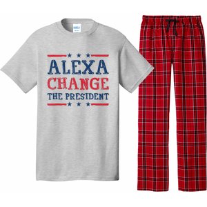 Women Alexa Change The President Funny Quote Humor Tank Top Pajama Set