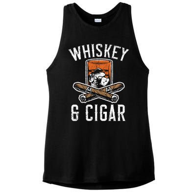 Whiskey And Cigar Whisky Ing Alcohol Er Cigarette Meaningful Gift Ladies PosiCharge Tri-Blend Wicking Tank