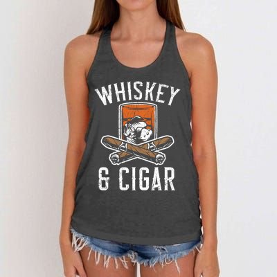 Whiskey And Cigar Whisky Ing Alcohol Er Cigarette Meaningful Gift Women's Knotted Racerback Tank