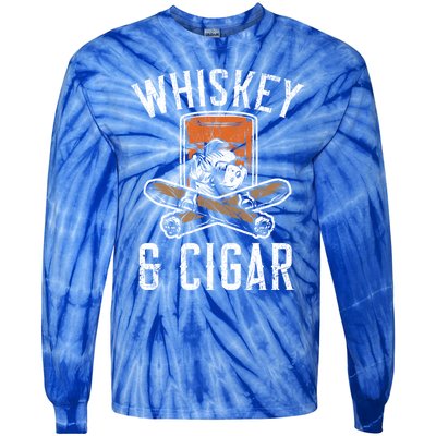 Whiskey And Cigar Whisky Ing Alcohol Er Cigarette Meaningful Gift Tie-Dye Long Sleeve Shirt