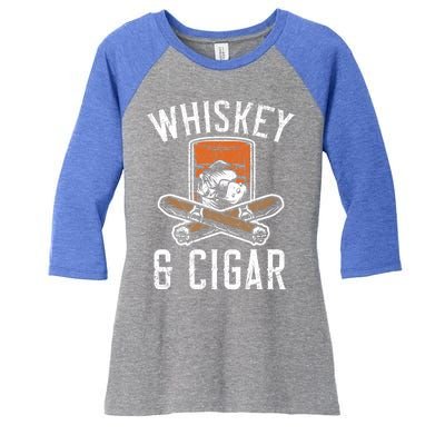 Whiskey And Cigar Whisky Ing Alcohol Er Cigarette Meaningful Gift Women's Tri-Blend 3/4-Sleeve Raglan Shirt