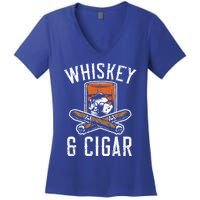 Whiskey And Cigar Whisky Ing Alcohol Er Cigarette Meaningful Gift Women's V-Neck T-Shirt