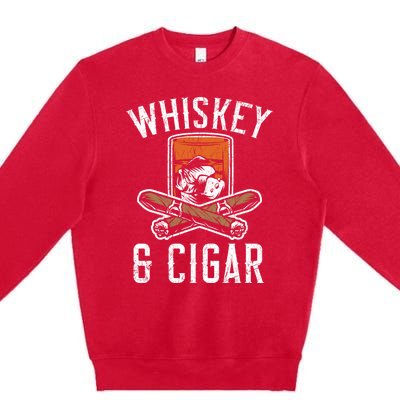 Whiskey And Cigar Whisky Ing Alcohol Er Cigarette Meaningful Gift Premium Crewneck Sweatshirt