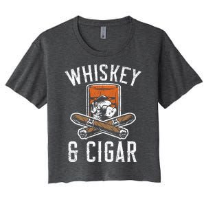 Whiskey And Cigar Whisky Ing Alcohol Er Cigarette Meaningful Gift Women's Crop Top Tee