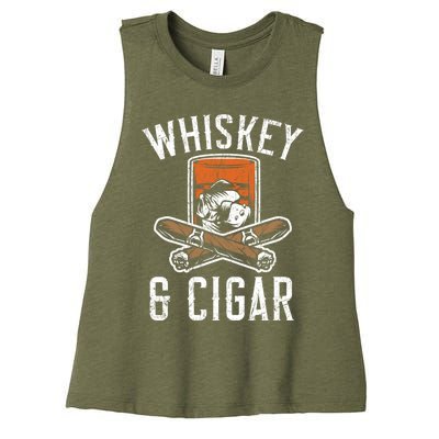 Whiskey And Cigar Whisky Ing Alcohol Er Cigarette Meaningful Gift Women's Racerback Cropped Tank