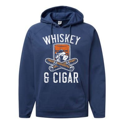 Whiskey And Cigar Whisky Ing Alcohol Er Cigarette Meaningful Gift Performance Fleece Hoodie