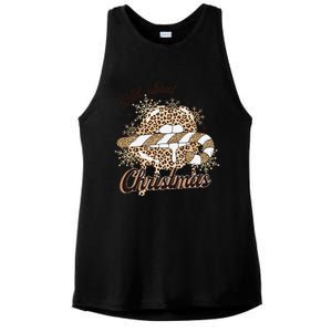 Wild About Christmas Leopard Xmas Christmas Ladies PosiCharge Tri-Blend Wicking Tank