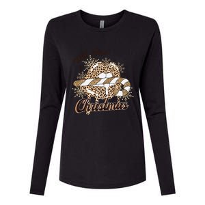 Wild About Christmas Leopard Xmas Christmas Womens Cotton Relaxed Long Sleeve T-Shirt