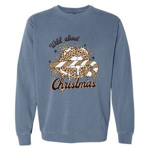 Wild About Christmas Leopard Xmas Christmas Garment-Dyed Sweatshirt