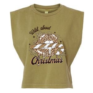 Wild About Christmas Leopard Xmas Christmas Garment-Dyed Women's Muscle Tee