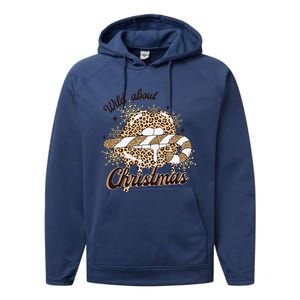 Wild About Christmas Leopard Xmas Christmas Performance Fleece Hoodie