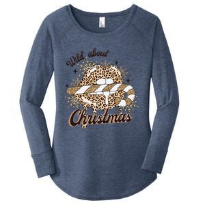 Wild About Christmas Leopard Xmas Christmas Women's Perfect Tri Tunic Long Sleeve Shirt