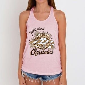 Wild About Christmas Leopard Xmas Christmas Women's Knotted Racerback Tank