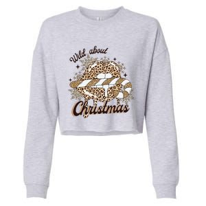 Wild About Christmas Leopard Xmas Christmas Cropped Pullover Crew