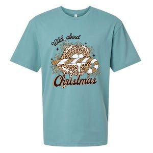 Wild About Christmas Leopard Xmas Christmas Sueded Cloud Jersey T-Shirt