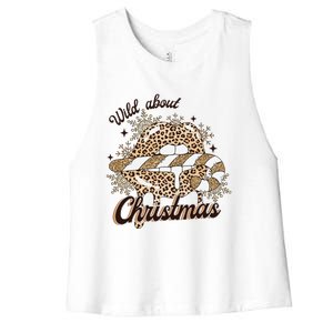 Wild About Christmas Leopard Xmas Christmas Women's Racerback Cropped Tank