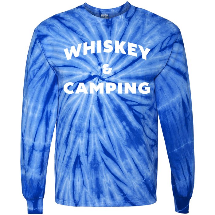 Whiskey And Camping Camping Gift Roadtrip Gift Tie-Dye Long Sleeve Shirt