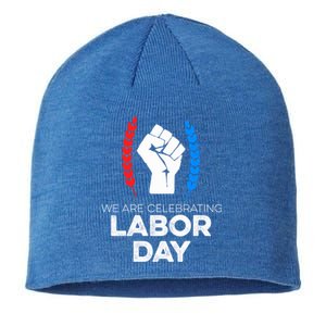 We Are Celebrating Labor Day American Holiday Novelty Gift Cute Gift Sustainable Beanie