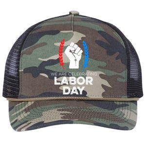 We Are Celebrating Labor Day American Holiday Novelty Gift Cute Gift Retro Rope Trucker Hat Cap