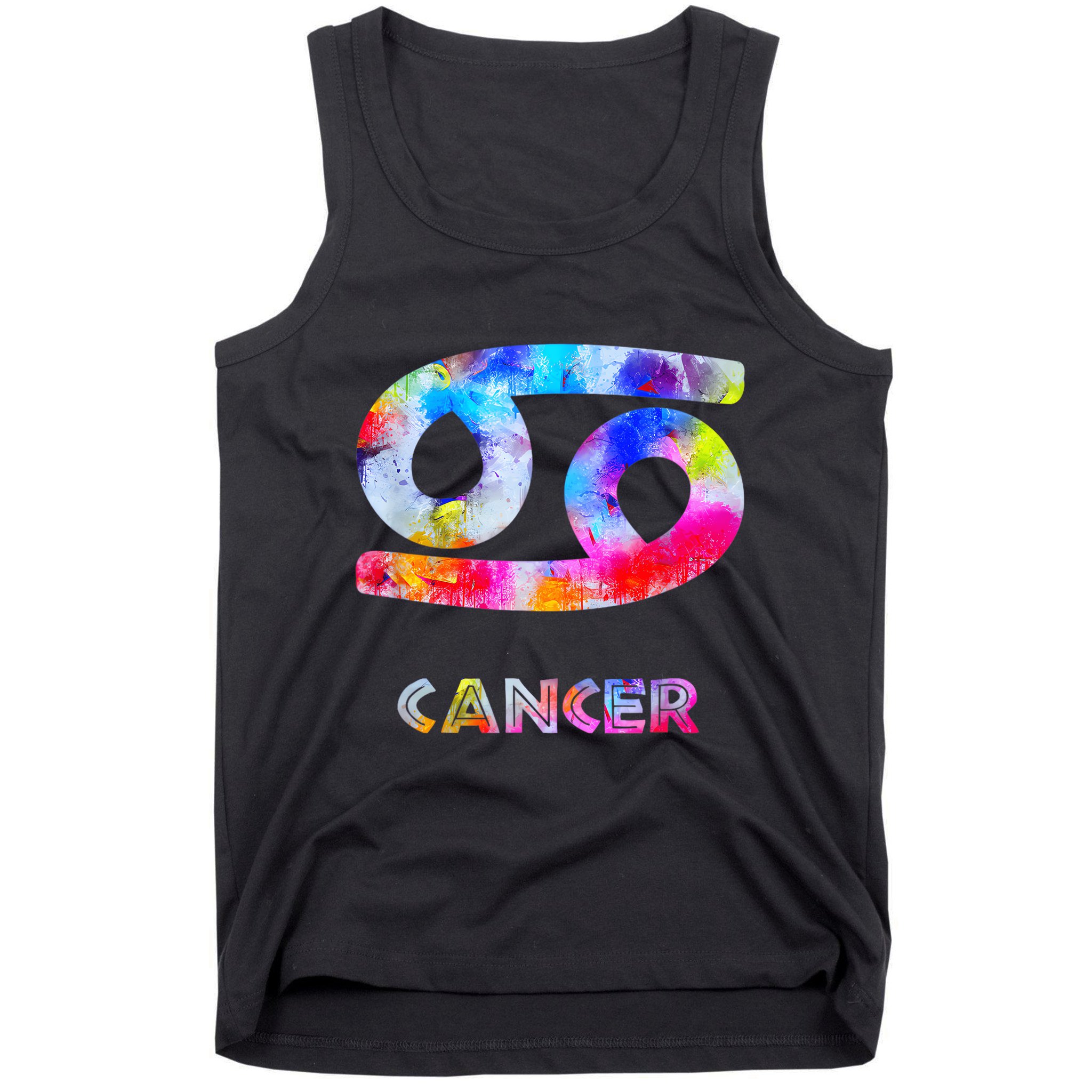 Watercolor Art Cancer Zodiac Sign Symbol Sideways 69 Tank Top