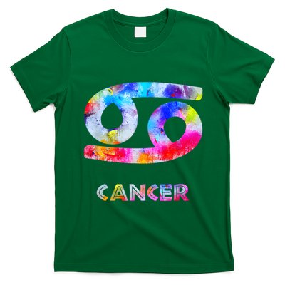Watercolor Art Cancer Zodiac Sign Symbol Sideways 69 T-Shirt