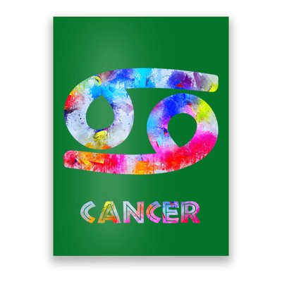Watercolor Art Cancer Zodiac Sign Symbol Sideways 69 Poster