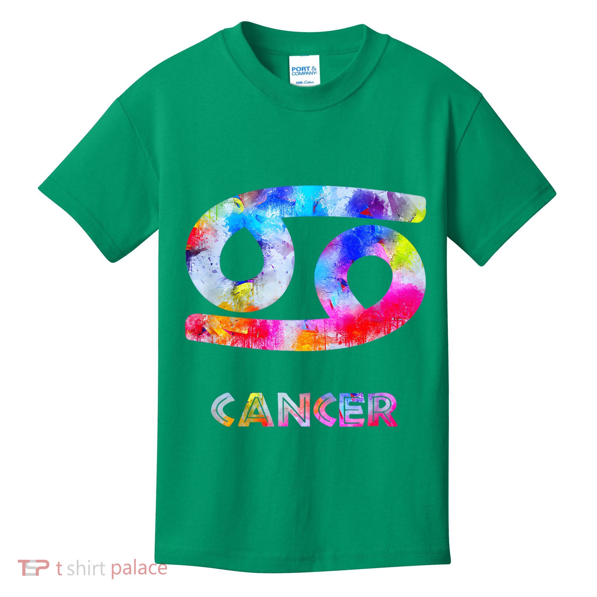 Watercolor Art Cancer Zodiac Sign Symbol Sideways 69 Kids T-Shirt