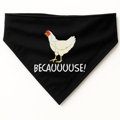 Why Are Chickens So Funny Because Funny Trending Meme USA-Made Doggie Bandana