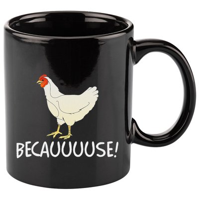 Why Are Chickens So Funny Because Funny Trending Meme 11oz C Handle Ceramic Mug
