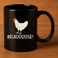 Why Are Chickens So Funny Because Funny Trending Meme 11oz C Handle Ceramic Mug