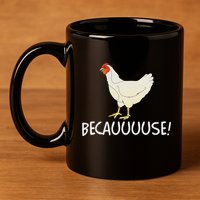 Why Are Chickens So Funny Because Funny Trending Meme 11oz C Handle Ceramic Mug