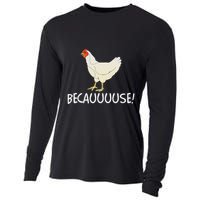 Why Are Chickens So Funny Because Funny Trending Meme Cooling Performance Long Sleeve Crew