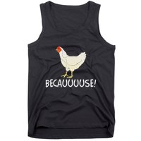 Why Are Chickens So Funny Because Funny Trending Meme Tank Top