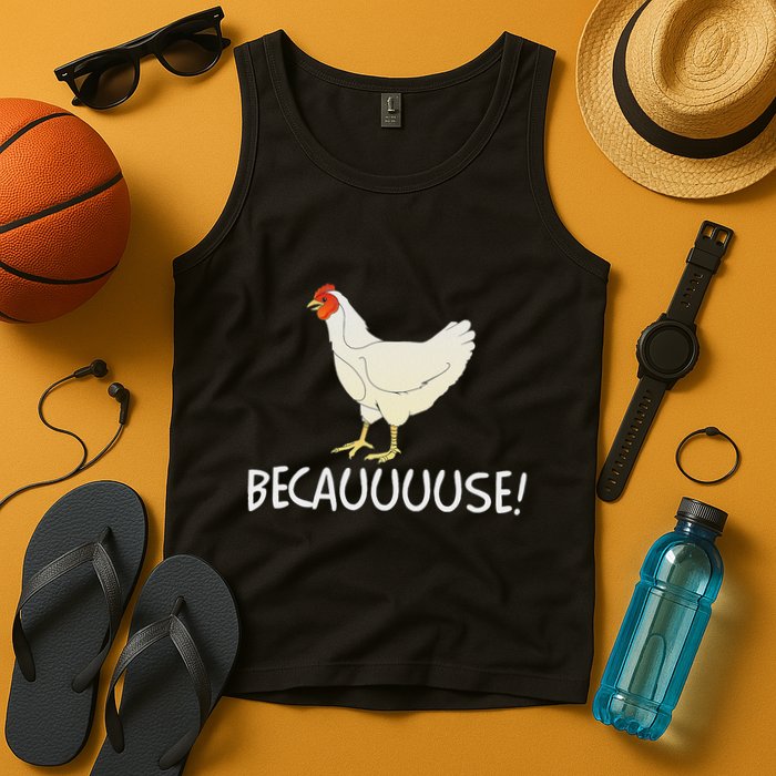 Why Are Chickens So Funny Because Funny Trending Meme Tank Top