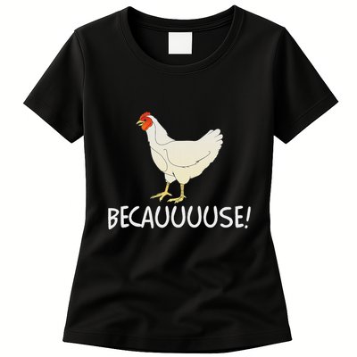 Why Are Chickens So Funny Because Funny Trending Meme Womens T-Shirt