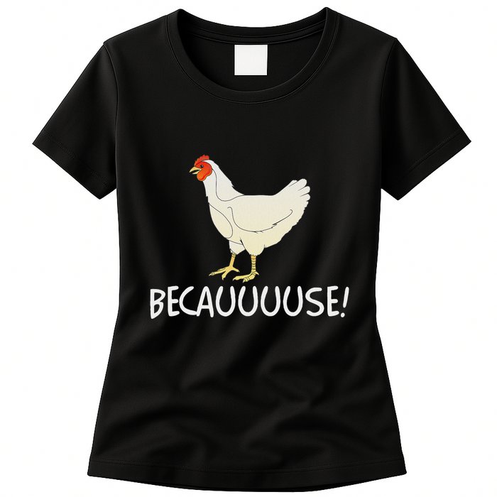 Why Are Chickens So Funny Because Funny Trending Meme Womens T-Shirt
