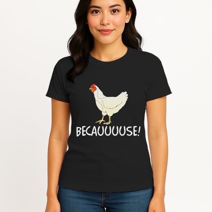 Why Are Chickens So Funny Because Funny Trending Meme Womens T-Shirt