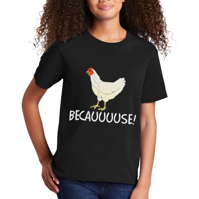 Why Are Chickens So Funny Because Funny Trending Meme Kids T-Shirt
