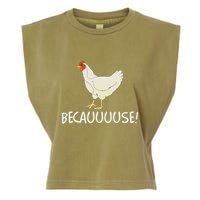 Why Are Chickens So Funny Because Funny Trending Meme Garment-Dyed Women's Muscle Tee