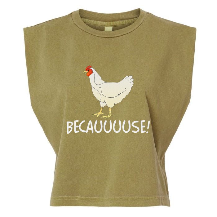 Why Are Chickens So Funny Because Funny Trending Meme Garment-Dyed Women's Muscle Tee