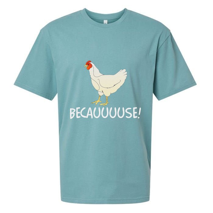 Why Are Chickens So Funny Because Funny Trending Meme Sueded Cloud Jersey T-Shirt