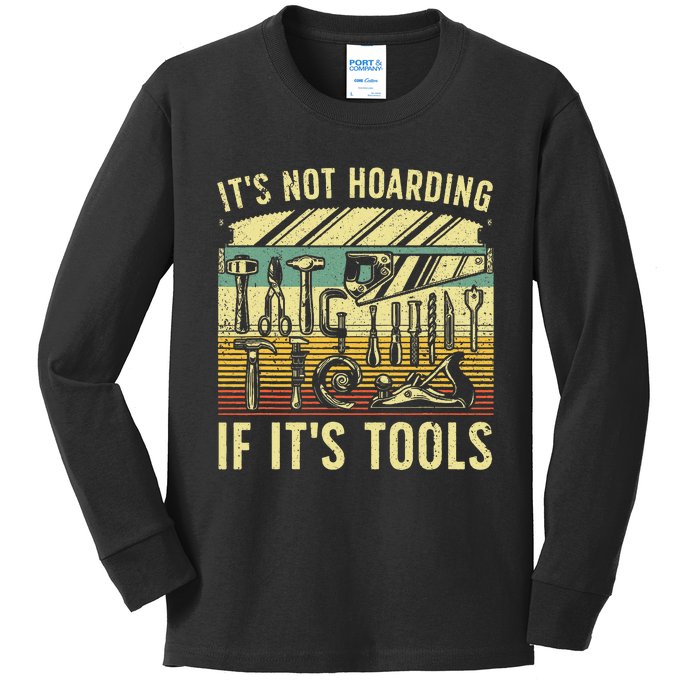 Woodworker Art Carpenter Wood Working Tools Kids Long Sleeve Shirt