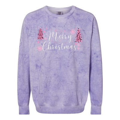 Wild About Christmas: Leopard Print Trees And Snowflake Magic Gift Colorblast Crewneck Sweatshirt