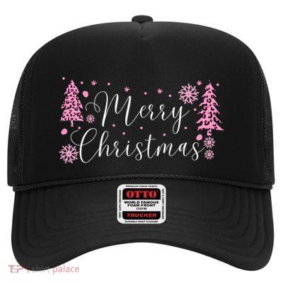Wild About Christmas: Leopard Print Trees And Snowflake Magic Gift High Crown Mesh Back Trucker Hat