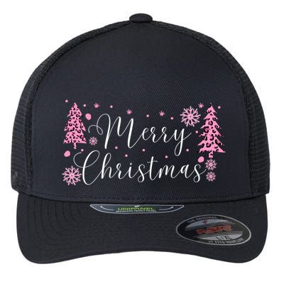 Wild About Christmas: Leopard Print Trees And Snowflake Magic Gift Flexfit Unipanel Trucker Cap