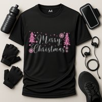 Wild About Christmas: Leopard Print Trees And Snowflake Magic Gift Performance Shirt