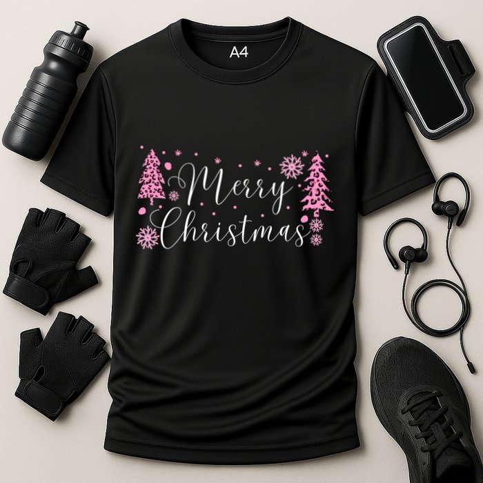 Wild About Christmas: Leopard Print Trees And Snowflake Magic Gift Performance Shirt