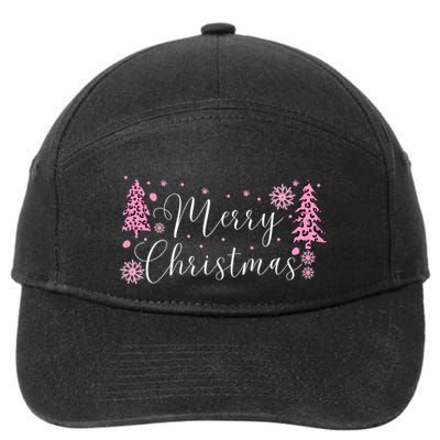 Wild About Christmas: Leopard Print Trees And Snowflake Magic Gift 7-Panel Snapback Hat